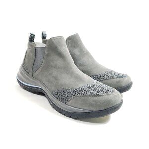 Jambu Womens Moonflower Grey Slip-On Ankle Boots 8.5 Gray Leather/Textile Water